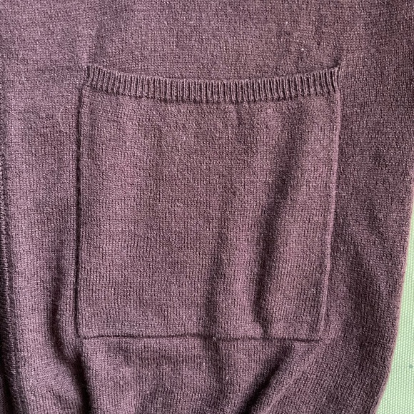 Maje Daminute Cardigan Leather Elbow Patch Long Sleeve Wool Silk Womens Sz 2/M - Picture 6 of 7